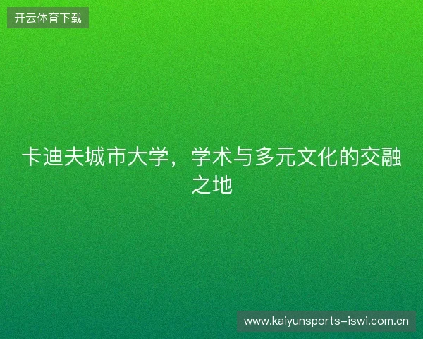 卡迪夫城市大学，学术与多元文化的交融之地